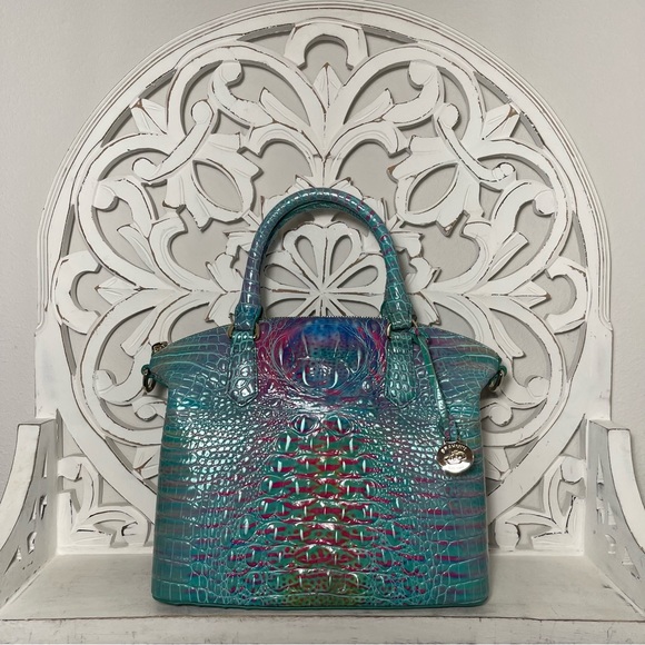 SOLD Brahmin Duxbury Satchel Blue Fin Melbourne Leather - Picture 9 of 11